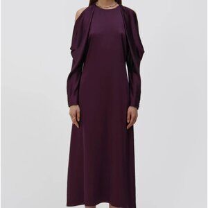 Jonathan Simkhai Draped Shoulder Satin Dress NWT